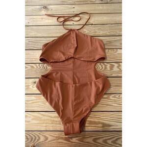 Parade Open Front Halter Swimsuit Size XL Women’s Rust
